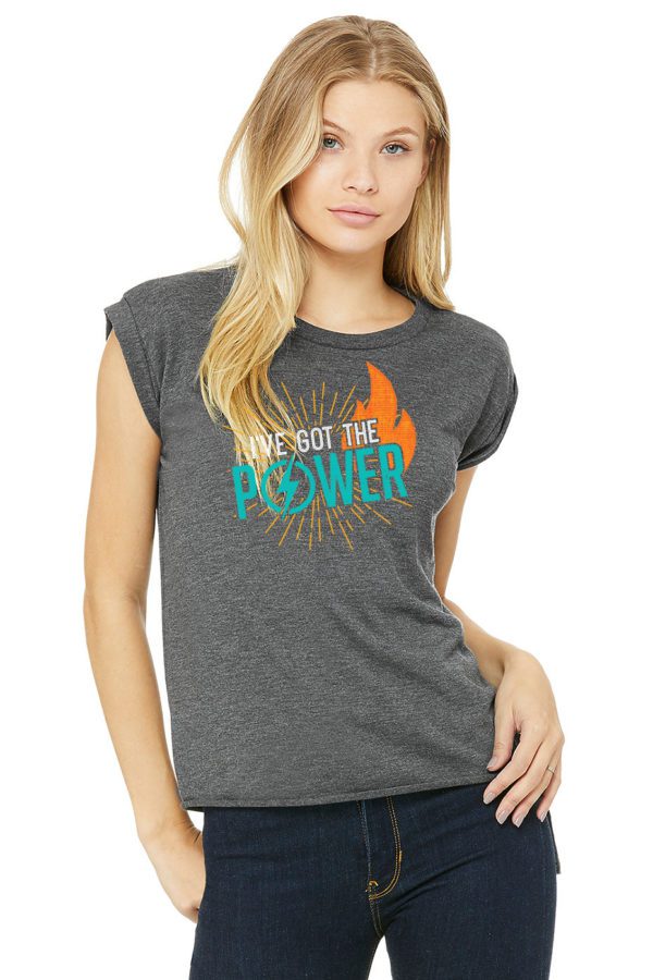 Power Academy ladies' t-shirt with rolled cuffs