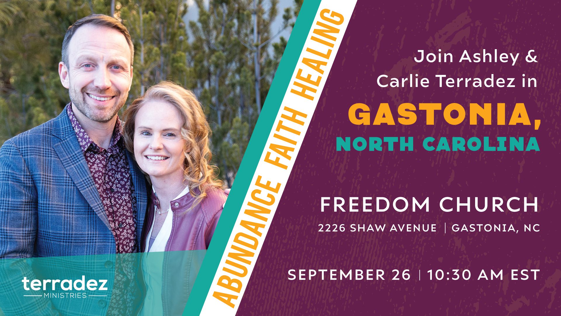 Ashley and Carlie Terradez speaking at Freedom Church Gastonia on Sunday, Sept ember 26, 2021.