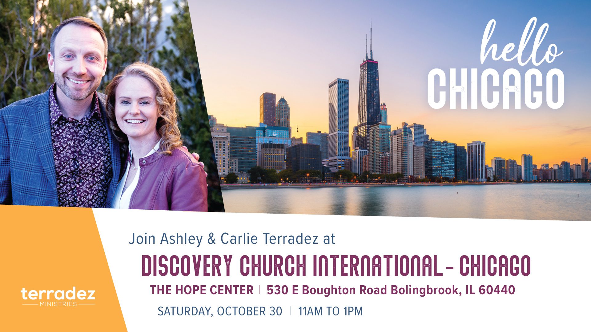 Ashley and Carlie Terradez at Discovery Church-Chicago on October 20 at 11am.